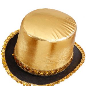 Skinande Hög hatt med Paljetter - Guld -