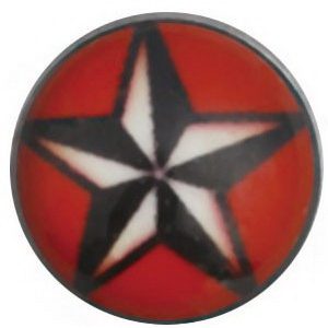 Special Star Röd/Svart/Vit - Dermal Anchor 4 mm Kula med 1