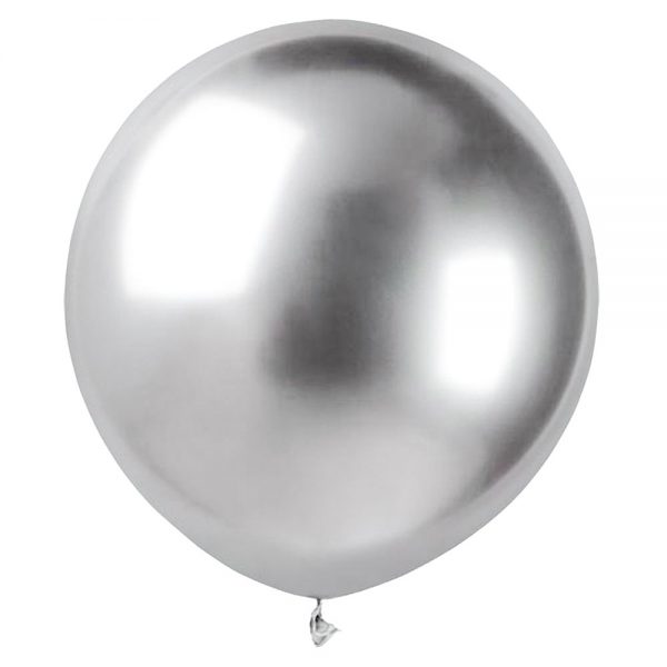 Stora Runda Silver Chrome Ballonger - INCLUDERA
