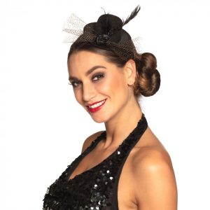 Svart liten elegant hatt -