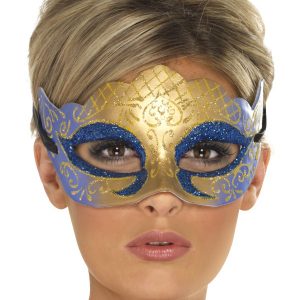 Venetiansk Guldmask med Glitter -