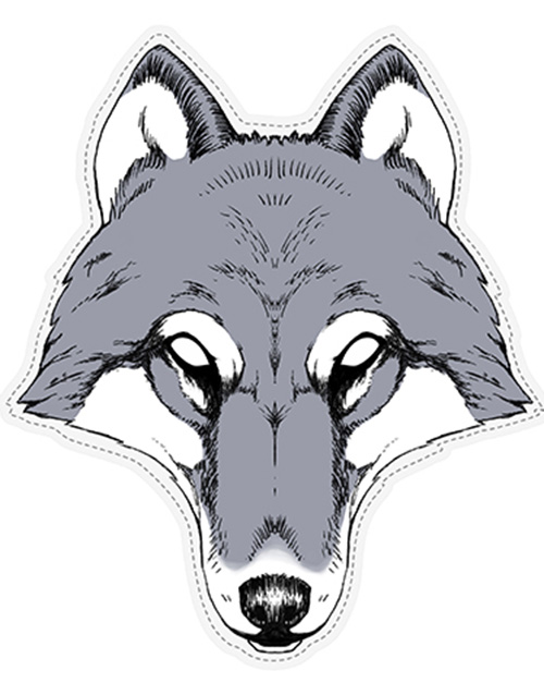 Woodland Wolf - 28x32 cm Pappmask -