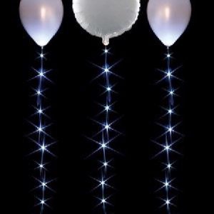1 meter Ballongsvans med Vitt LED-Ljus -