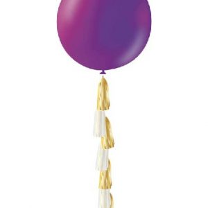 1 stk 91 cm - Lila Metallisk Ballong med Ballongsvans -
