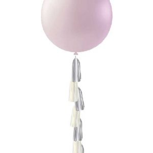 1 stk 91 cm - Ljus Pärlrosa Ballong med Ballongsvans -