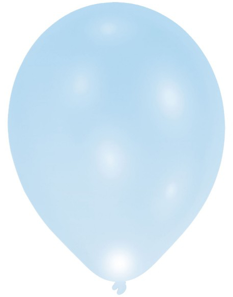 5 stk 27 cm Ljus Blå LED Ballonger -