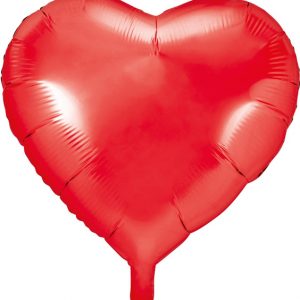 Stor Hjärtformad Röd Folieballong 61 cm -