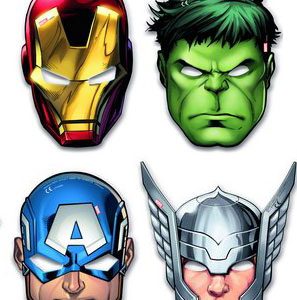 6 stk Marvel Avengers Pappmasker -