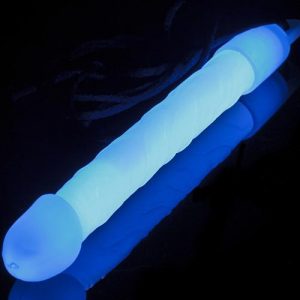 Blå Dick Glow Stick med Snöre 15 cm -