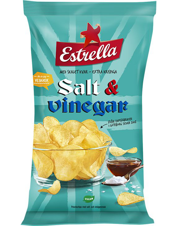 Estrella Salt & Vinäger Potatischips 175 gram -