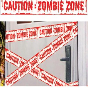 Caution Zombie Zone - Avspärrningsband i Plast 6 meter -
