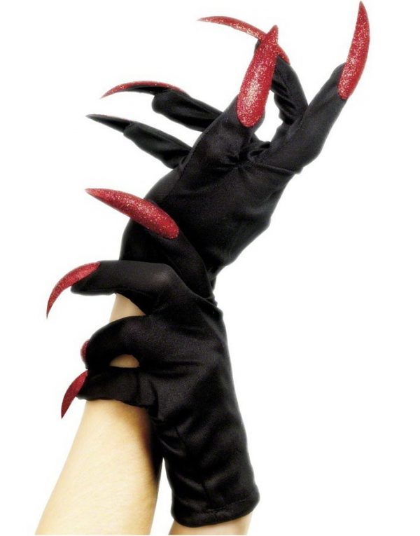 Svarta Handskar med Naglar -