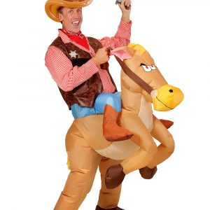 Cowboy På Häst - Uppblåsbar Kostym -