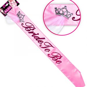 Rosa Bride to Be Ordensband i Satin -