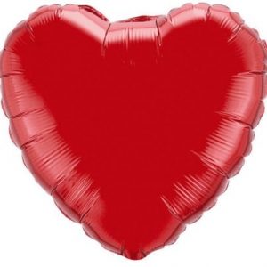 Heliumballong stort hjärta röd -