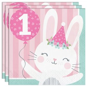 1-Års Servetter Birthday Bunny - CREATIVE PARTY