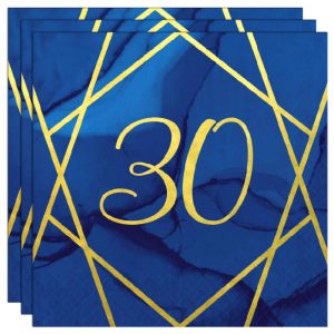 30 Års Servetter Marinblå - CREATIVE PARTY