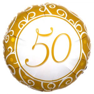 50 Års Folieballong Guld - AMSCAN