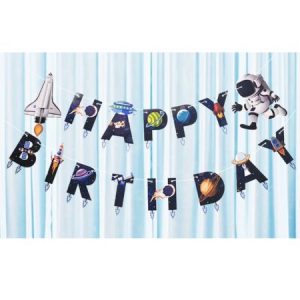 Banner Rymden Happy Birthday -
