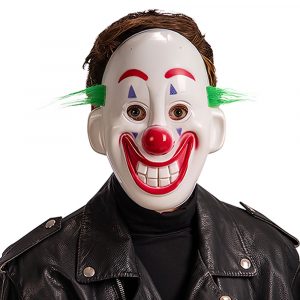 Clown Mask med Grönt Hår - CARNIVAL TOYS