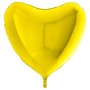 Folieballong Hjärta Gul XL - INCLUDERA
