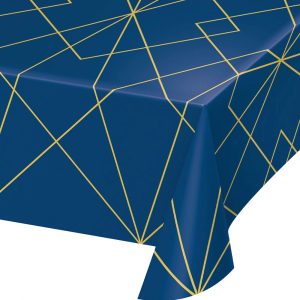 Plastduk Geometrisk Marinblå - CREATIVE PARTY