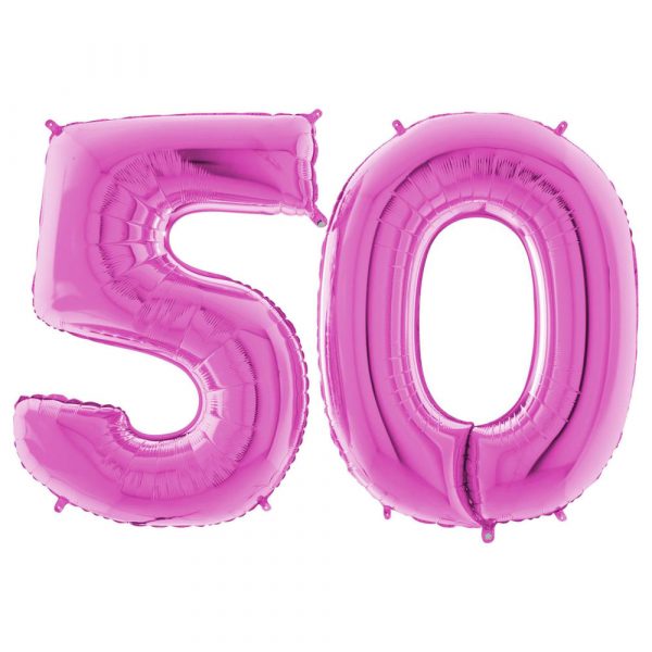 Sifferballong 50 Rosa - INCLUDERA