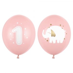 1 Års Latexballonger Elefant Ljusrosa 50-pack - PARTYDECO