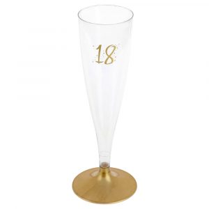 18-års Champagneglas Flergångs Guld - SANTEX