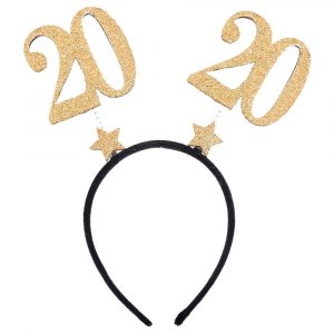20 Års Diadem Glitter Guld - SANTEX