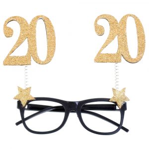 20 Års Glasögon Glitter Guld - SANTEX