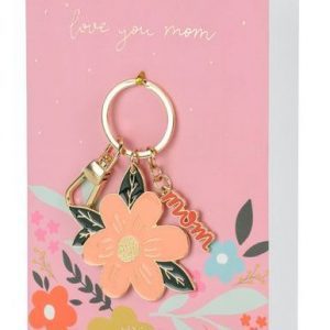 1 st "Love You Mom" Kort och kuvert med Sött Blomtema -