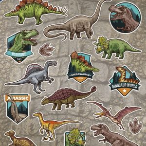 18 st Dinosaurie Klistermärken -