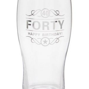 40 år - Happy Birthday Pint Ölglas i Presentask -