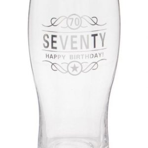 70 år - Happy Birthday Pint Ölglas i Presentask -