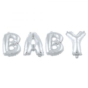 Baby Bokstavsballonger Silver - HEDLUND