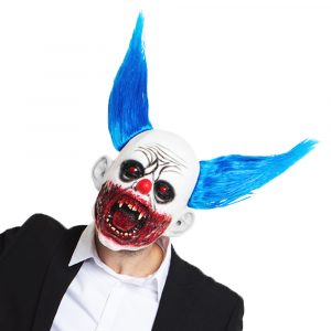 Blodig Clown Mask med Blått Hår - FOLAT