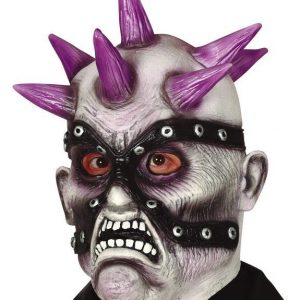 Punk Zombie Heltäckande Latexmaske -