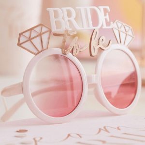 Rosa "Bride to Be" Solglasögon med Rosa Glas - Blush Hen -