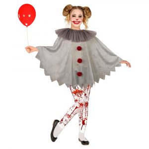 Skräck-Clown Poncho Barn - WIDMANN